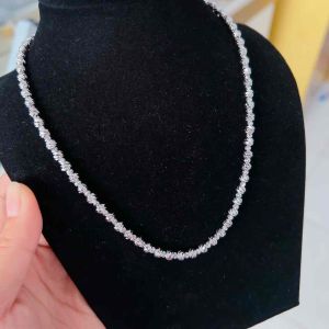Dây chuyền bi xi bạch kim chạm khía siêu sáng Kami DB146