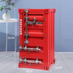 Sacesr Iron Storage Boxes Vintage Creative Drawer Storage Cabinet Drawer Type Organizer for Living Room Accessory Metal Container 9Q4T2