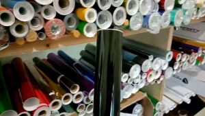 STIKER SKOTLET MOTOR WARNA HITAM GLOSSY PANJANG 5 METER