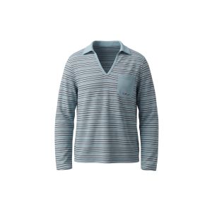 2026 Autumn New Striped Long Sleeve Polo T-shirt V Neck Casual Loose Couple Top for Men Women