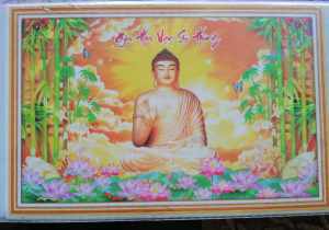 Tranh đính đá Phật A Di Đà Gia hòa vạn sự hưng (về tự đính) LG1559