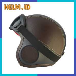 Helm Anak Bogo Usia 2-6 Tahun Free Kacamata Sky Warna Cokelat Hitam