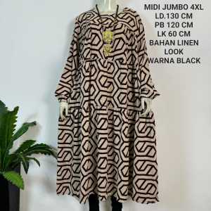 Midi Wanita Super Jumbo Ld 130 Cm Motif Abstrak Kekinian