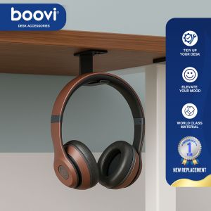 Boovi DE003 Headset Holder ABS Black – Hanger Gantungan Headphone Earphone