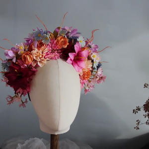 Double Side Flower Crowns for Women Girls Garlands Princess Wreath Florals Headband Bridal Headdress Wedding Hair