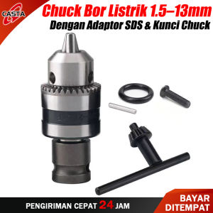 CASTA Set Kepala Bor Chuck 1.5–10mm + Adaptor Soket Persegi 1/2 Inci Aksesoris Impact Wrench Konversi Bor Listrik
