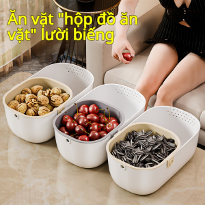 giỏ đựng đồ hai lớp dày hộp đựng đồ trong suốt cấp thực phẩm có quai đeo tai ở cả hai đầu cầm tay