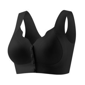 Thread Front Button Underwear Women Simple Seamless Soft Underwear Widen Shoulder Straps Push-up Bra