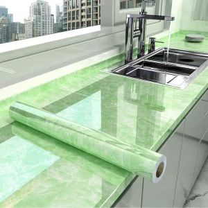 Thickened Kitchen Waterproof Oilproof Sticker Wallpaper Self-Adhesive High Temperature Resistant Wall Sticker Antifouling Wallpaper Countertop Cab不干胶壁纸耐高温 厨房防水防油贴纸墙纸