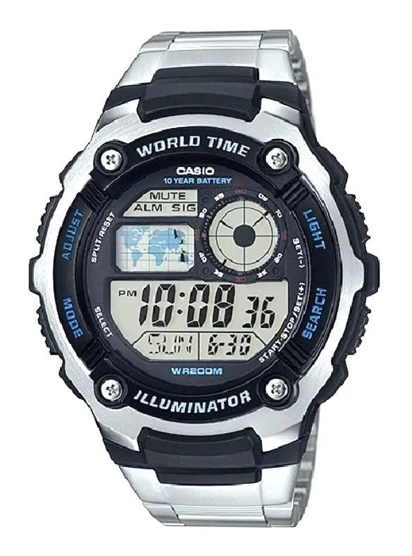 100 Original Casio Men s AE 2100WD 1A 10 Year Battery Life Multi Function Digital Stainless Steel Watch AE2100WD AE2100WD 1A AE 2100WD 1AVDF Lazada