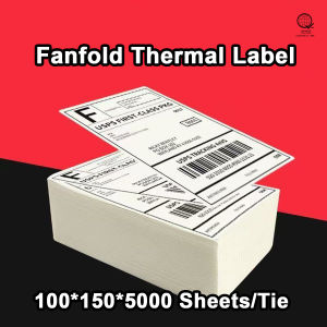 Three Proof Hot Melt Adhesive Folding Express Barcode Label 100x150mm Electronic Printing Paper