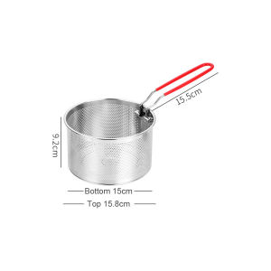 kokepope Deep Fry Basket Stainless Steel Cooking Strainer Colander Frying Blanching