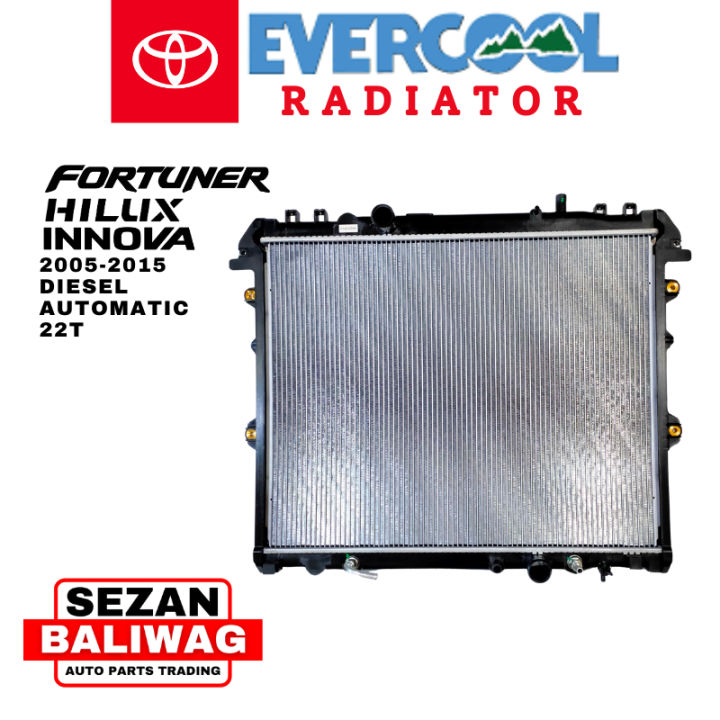 EVERCOOL RADIATOR ASSEMBLY 22T TOYOTA FORTUNER INNOVA HILUX 2005-2015 ...