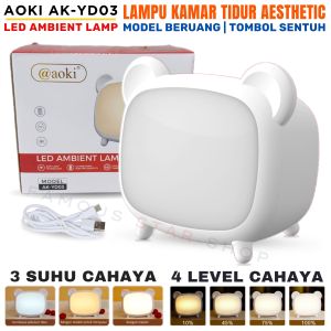 Lampu Tidur Kamar Aesthetic AOKI AK-YD03 Tombol Sentuh Lampu LED Murah Super Terang Lampu Darurat Lampu Emergency