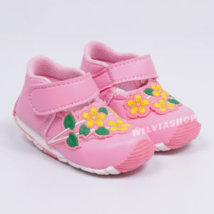 Sepatu Bayi Bunyi Perempuan Motif Bunga Usia 1 -3 Tahun / Sepatu Balita Perempuan Murah / Sepatu Bunyi Anak Perempuan -BM008
