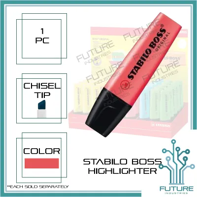 Stabilo Boss High Lighter Stabilo Highlighter Original Fluorescent Pen Pink Green Blue Yellow Violet Orange Water Based Odorless Highlighters [Future Industries]