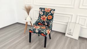 LJForcheer Velvet Stretch Wingback Chair Cover 1 Piece Chair Protector Cover for Dining Room Arm Chair Protector Seat Cover