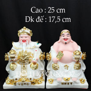 [ CAO 25 CM ] THẦN TÀI THỔ ĐỊA PHÚ QUÝ - MÀU TRẮNG [ COMPOSITE + BỘT ĐÁ  ]