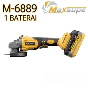 Maxsupe Gerinda Cordless Baterai M6889 Brushless Portable Mesin Gurinda Charger Bateray Grinder Grinda Tangan Batre Cas 4 Inch