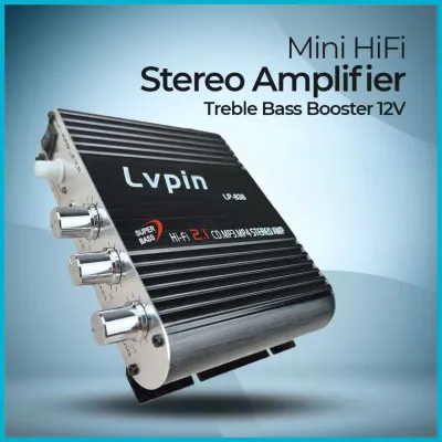 COD LVPIN Mini HiFi Stereo Amplifier Treble Bass Booster 12V / amplifier ampli mobil super bass 12v blutut bluetooth karaoke truk buat karokean mini full bass subwoofer untuk di mobil yg bagus murah full set power speaker radio tape kecil untuk salon