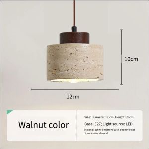 Wabi Sabi Travertine Modern LED Ceiling Light Cave Stone Pendant Nordic Home Decor Bedroom Living Room Hanging Chandelier E27