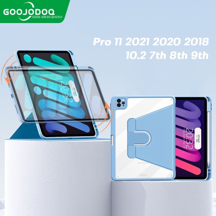 Bao da ipad Goojodoq máy tính bảng  xoay 360 độ thích hợp cho iPad Mini 6 iPad Air 4/5 Pro 11 12.9 10th 9th 8th 7th Gen ipad case