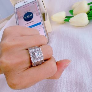 {loại1} Nhẫn nam sang trọng hột đá siêu sáng Kami N645