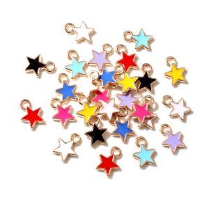 50 Pcs Charm Bintang Kecil Kalung Liontin Bintang  Warna Warni Aksesories Perhiasan Charm Star Mini For Perhiasan Diy /Diy Gelang