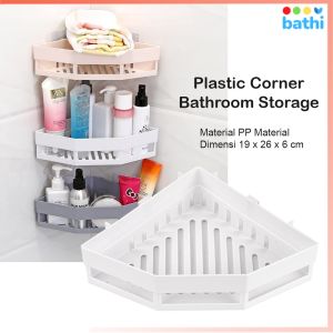 Rak Sudut Kamar Mandi Segitiga Plastic Corner Bathroom Storage Rack Holder ST145