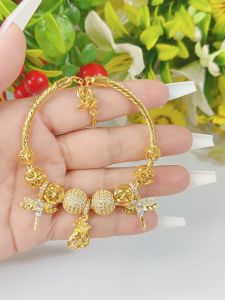 Vòng tay bi chamr mạ 18.k cao cấp E.K105