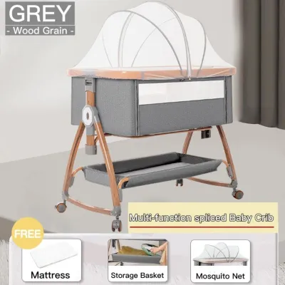 Baby crib Multifunctional foldable removable portable newborn cradle bed 3-in-1 Multifunctional Baby Crib