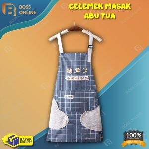 Celemek Dapur Bahan Katun AntI Air Tali Bisa Diatur / Celemek Masak Dewasa Cafe Apron Masak Chef / Alat Pelindung Memasak / Celemek Untuk Kerja / Perlengkapan Dapur / Perlengkapan Memasak Celemek Pria Dewasa / Apron Masak Wanita Dewasa / BS 403