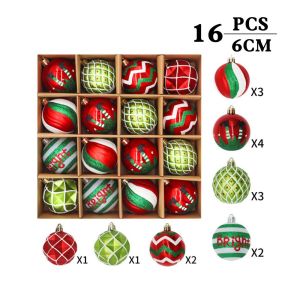 Spot Christmas ball 16pcs painted special-shaped carton 3-6cm set Christmas decorations electroplated ball pendant