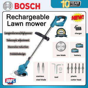 BOSCH Mesin Rumput 108VF Battery Lawn Mower Cordless Grass Cutter Electric Grass Trimmer Rechargeable Wheeled Grass Tri 999
