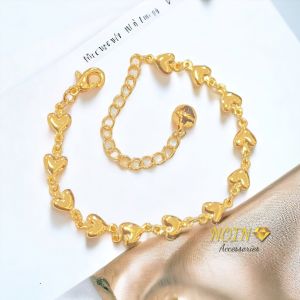 Gelang Anak Rantai / Jurai Love Sambung Perhiasan Lapis Emas Gelang Tangan COD