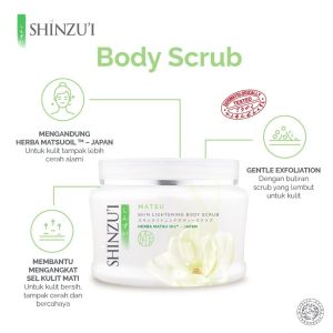 Perawatan Kulit Tubuh Skin Lightening Body Scrub Shinzui Herba Matsu Oil Japan 200 Gr Varian Kirei Matsu Hana Sakura