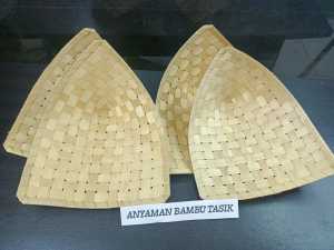 Piring pincuk pecel anyaman bambu murah