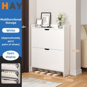 Shoe Cabinet Shoe Rack Large Capacity Almari Kasut Rak Kasut Kabinet Kasut Kayu Bertutup Wooden Shoe Rack Multilayer Kabinet Kasut Sederhana