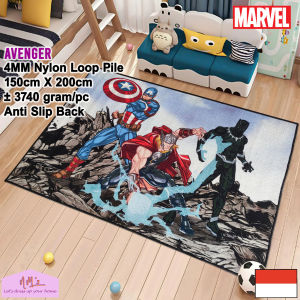 Disney Marvel Official Merchandise Avengers karpet bermain anak 150 cm x 200 cm anti slip motif kartun superhero karakter bulu alas lantai ruang tamu keluarga kamar tidur - NMs
