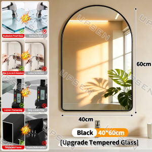 UPSEN Wall Mounted Mirror HD Mirror Vanity Mirror Metal Frame Bathroom Mirror Home Decor Bedroom Bathroom Decorative