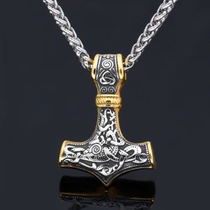 JAYQQ Retro Dây chuyền Viking dây chuyền Thiết kế nút thắt tam giác Trang sức phong cách Punk Rock Thời thượng Nhiều Kiểu Vũ Khí Bùa hộ mệnh Rune Bắc Âu Dành cho nam giới