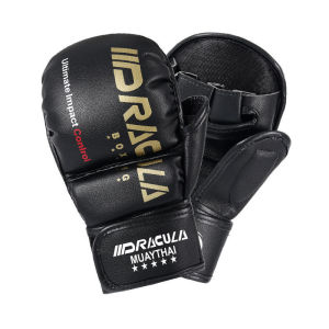 Punching Gloves Boxing Gloves Microfiber Half Finger Boxing Gloves MMA Sanda Training Fighting Finger Exposed Finger