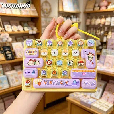 Biển jjt dễ thương căng thẳng Relief Bàn phím đồ chơi Keychain với niềm vui pressable phím