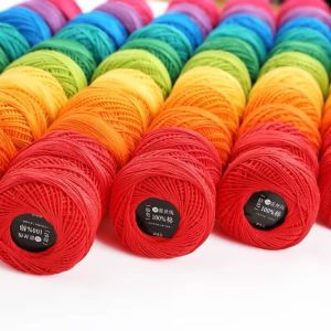 GUQIANFANG86 Cotton Lace Thread Solid Color Size 3 Crochet Thread Craft Thread Sewing Thread