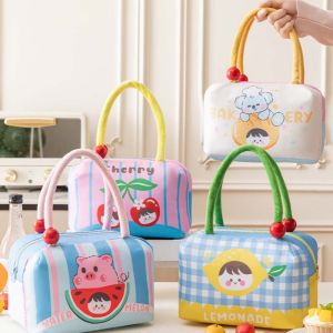 ANGY Large Capacity Thermal Insulation Bag Thickened Aluminum Film Picnic Box Pouch Insulated Storage Bag Japanese Style Cartoon Lunch Handbag Girls