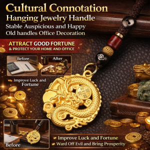 Brass Dragon Keychain Vintage Antique Style Lucky Zodiac Keyring Gift For Chinese New Year Accessories Pendant