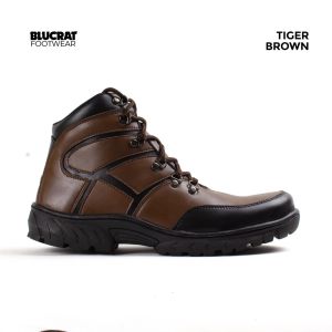 BLUCRAT SEPATU BOOTS SAFETY TIGER BROWN / SEPATU UJUNG BESI / SEPATU SAFETY