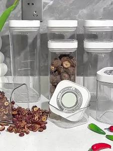 Press Food Storage Container – Kitchen Stackable Airtight Press Lock Transparent Vacuum Sealed Organizer Leak-Proof Food Storage Container Set for Pantry & Fridge-152c4c8b