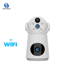 South Ocean CCTV Wireless CCTV Camera for House Battery Powered Dual Lens 8MP WiFi Camera CCTV Connect Phone Low Power Night Vision 360 Rotation IP Camera
