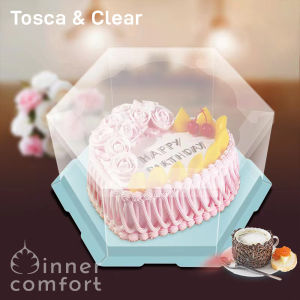 Kotak Kue / Kado Hexagon / Segi Enam Transparan Mika Bening 22 cm